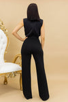 "Fierce Elegance" Women Buckle Jumpsuit  Fall   